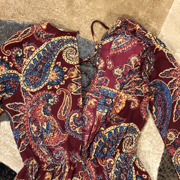 Women’s ILLA ILLA Red Long Sleeve Romper, Size Med - Picture 8 of 8